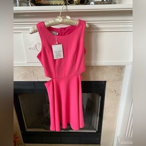 Hot pink dress with cutouts